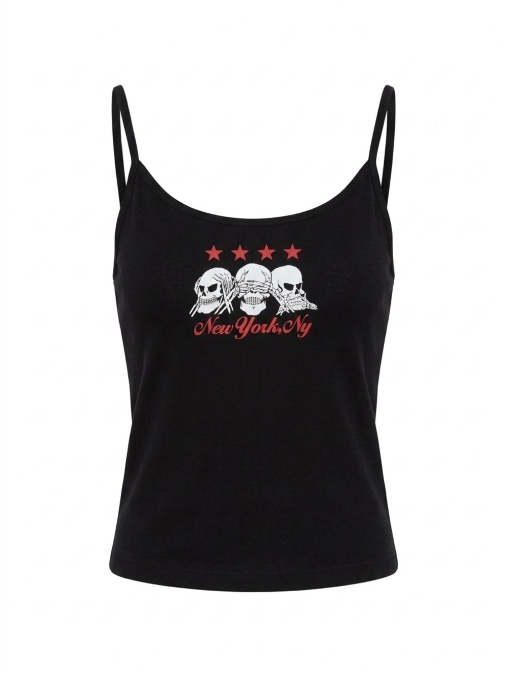 Brandy Melville Black Red & White Skull Graphic Camisole